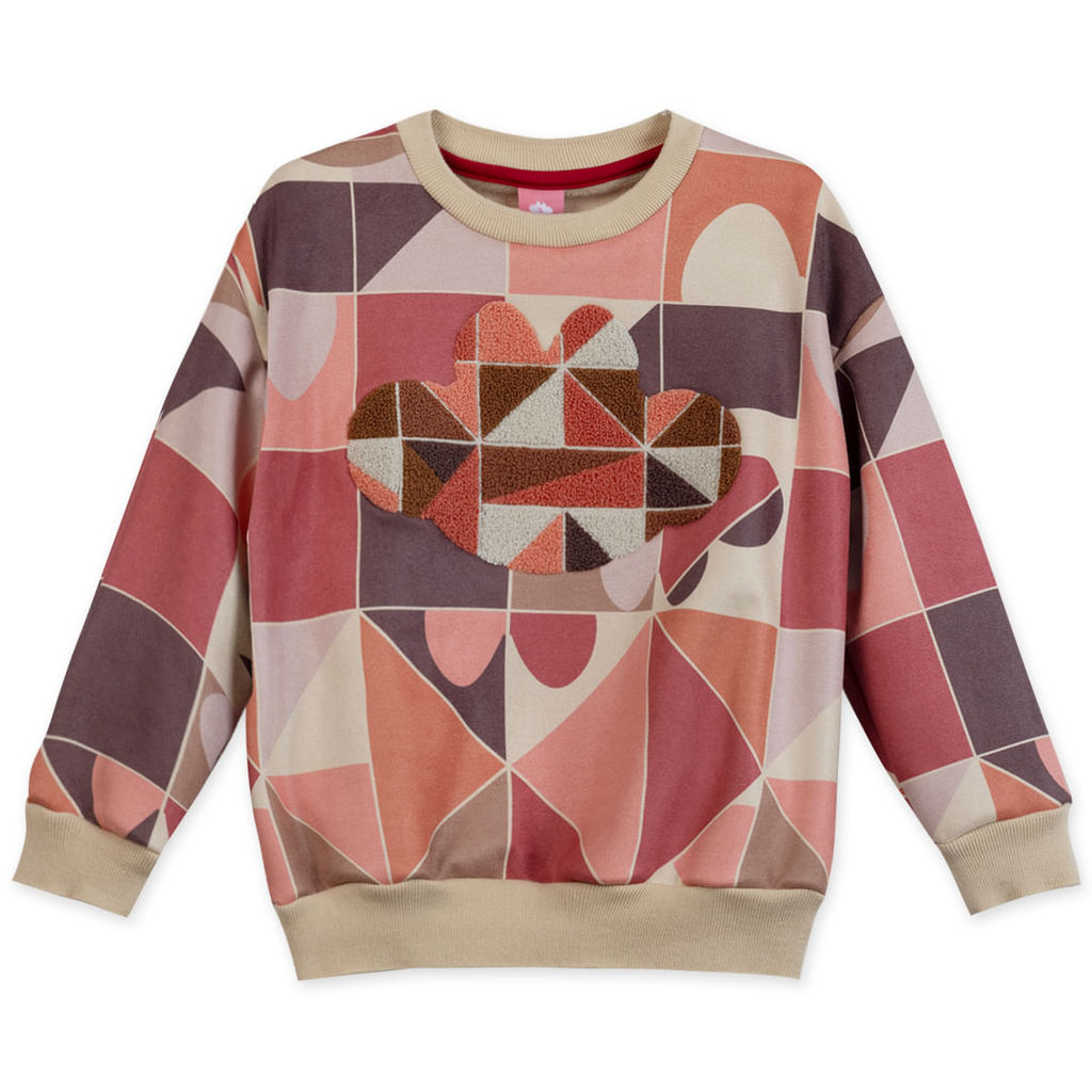 Blusão Geométrico Manga Longa Infantil Feminino Lilica Ripilica em Oferta na Shopee