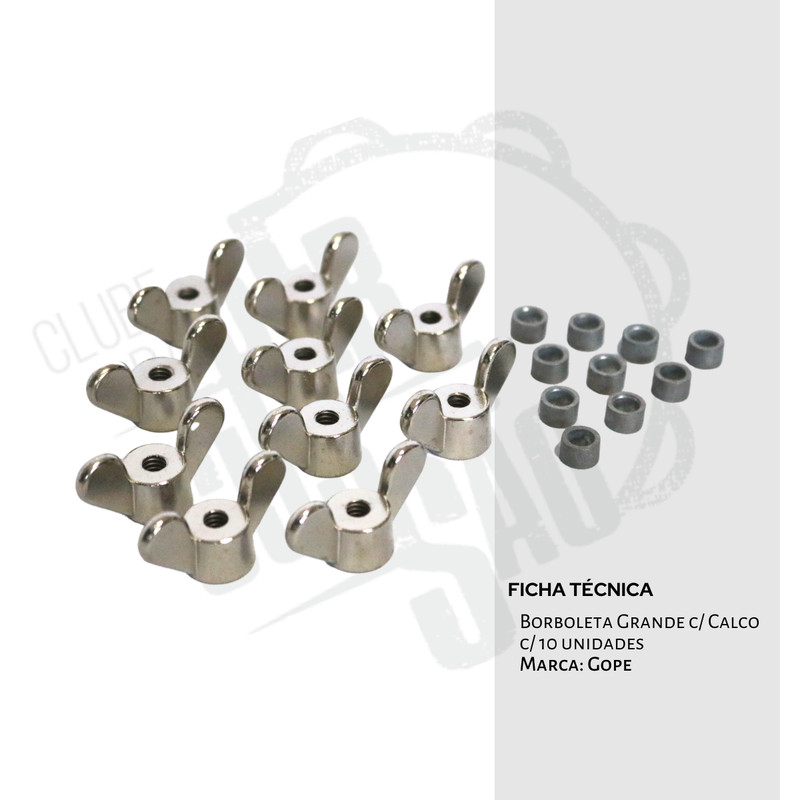 Kit Borboleta Afinação Gope para Surdo com Calço 10 Peças Percussão