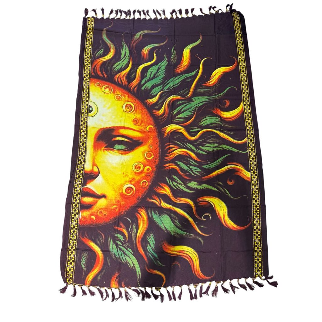 Canga Mandala Sol Estampa Psicodélica Boho em Oferta na Shopee