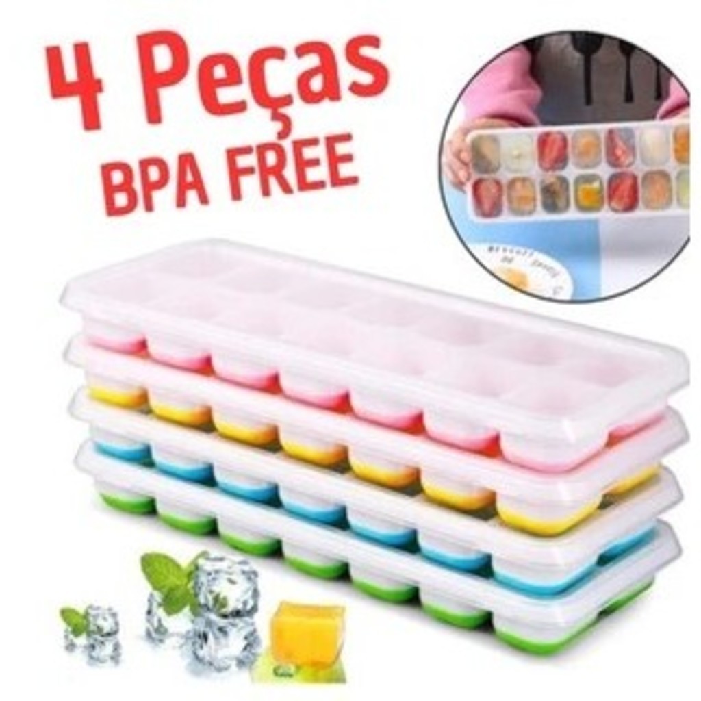 GUIANA Formas de Gelo Silicone com Tampa Rígida Flexível Fundo 14 Cubos Retangular Multiuso Lavável em Oferta na Shopee