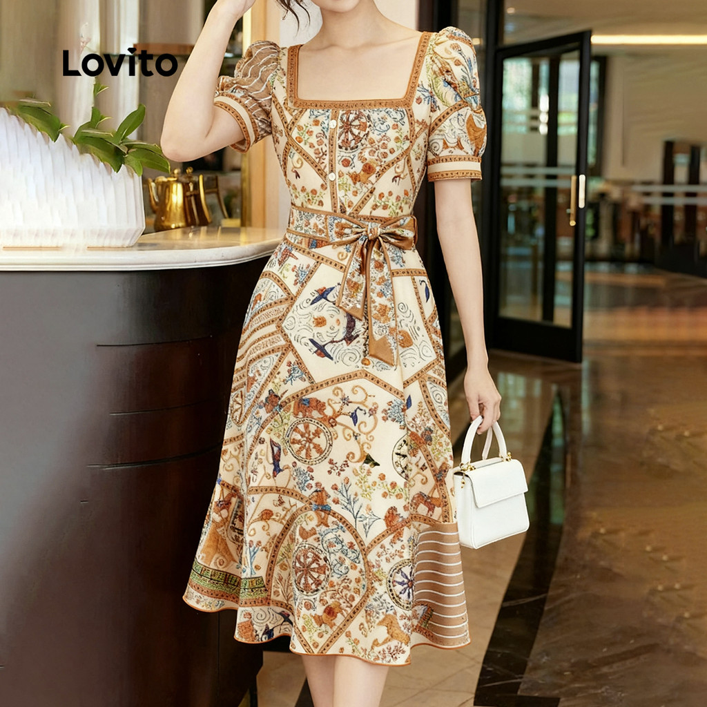 Lovito Vestido Elegante Com Zíper Para Férias Formatura Baile De Gala Casamento Primavera/verão Para Mulheres L170LD023