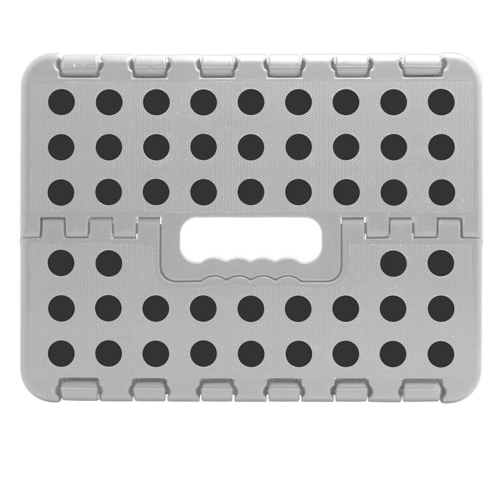 Banco Dobrável Lyor de Plástico Cinza 22cm