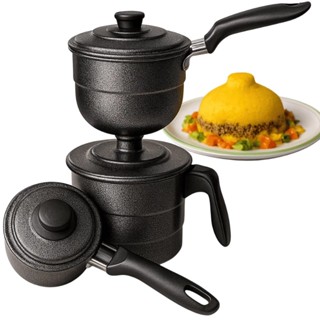 Cuscuzeiro a Vapor de Alumínio Craqueado / Polido com 2 Cumbucas em Oferta na Shopee