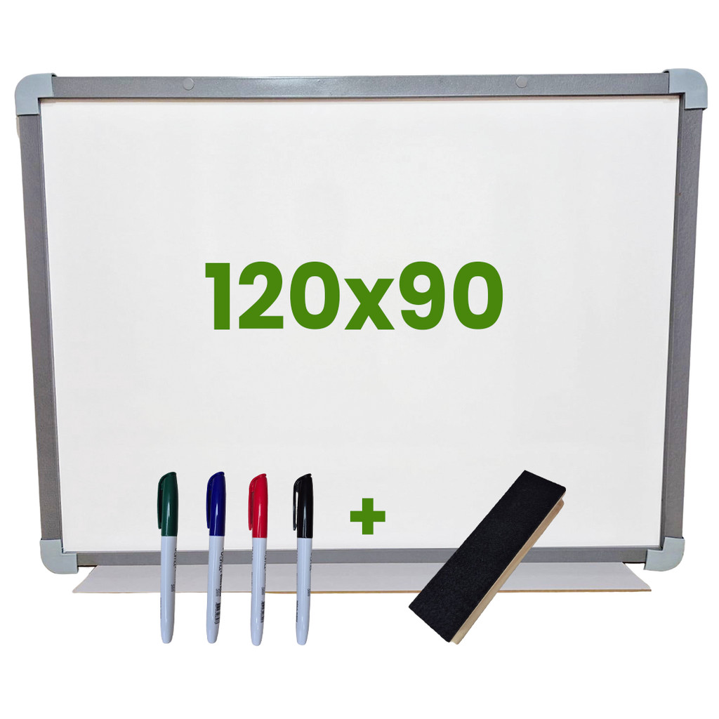 Quadro Lousa Branca Escolar Moldura MDF Aluminizado 120x90 em Oferta na Shopee