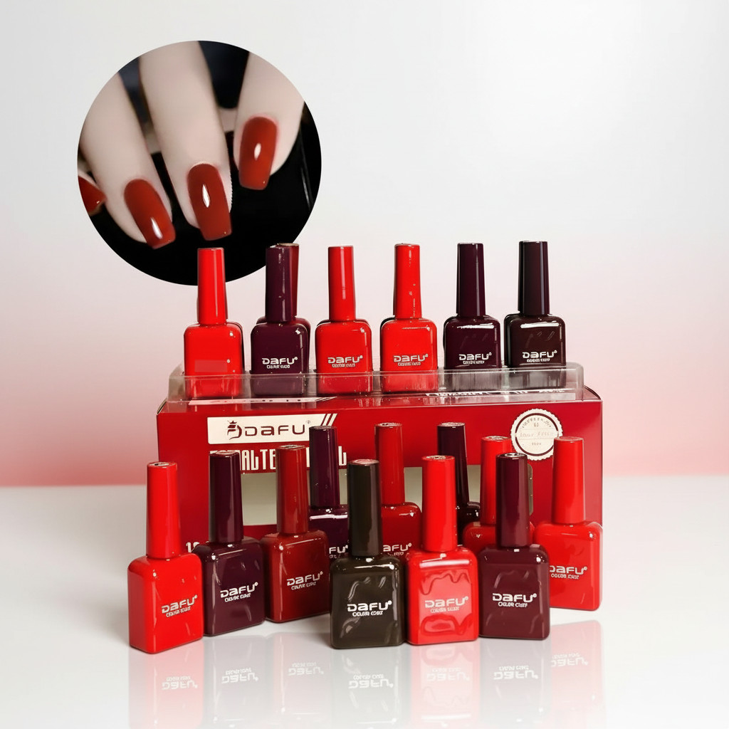 Esmalte em Gel DAFU 10ml – Coleção Vermelhos & Marsala EM12-V1 | 12 Cores Sofisticadas, Brilho Intenso e Alta Durabilida