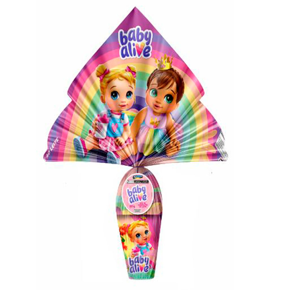 Ovo de Páscoa Montervérgine Baby Alive Chocolate Ao Leite 80g e Ganhe Copo Sortido 1 Unidade