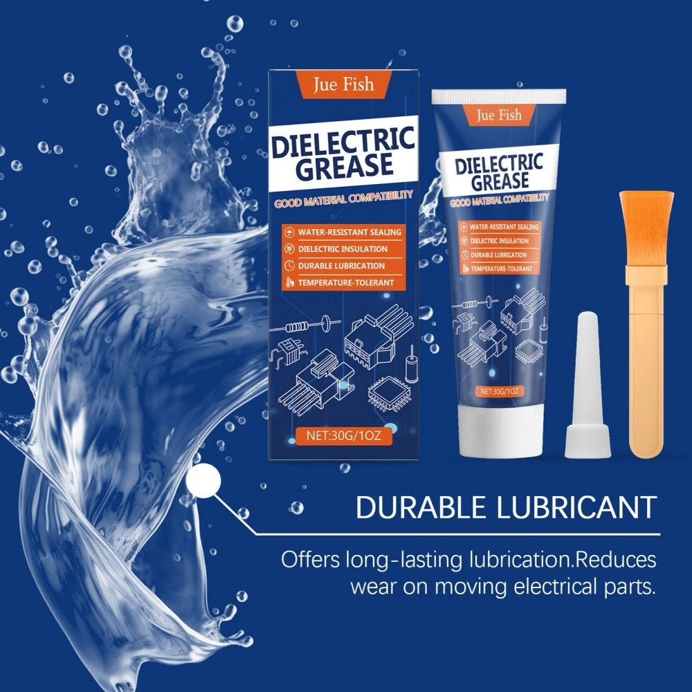 Jue Fish Dielectric Grease 30g Waterproof Insulating Lubricant Grease Kit with Brush Nozzle