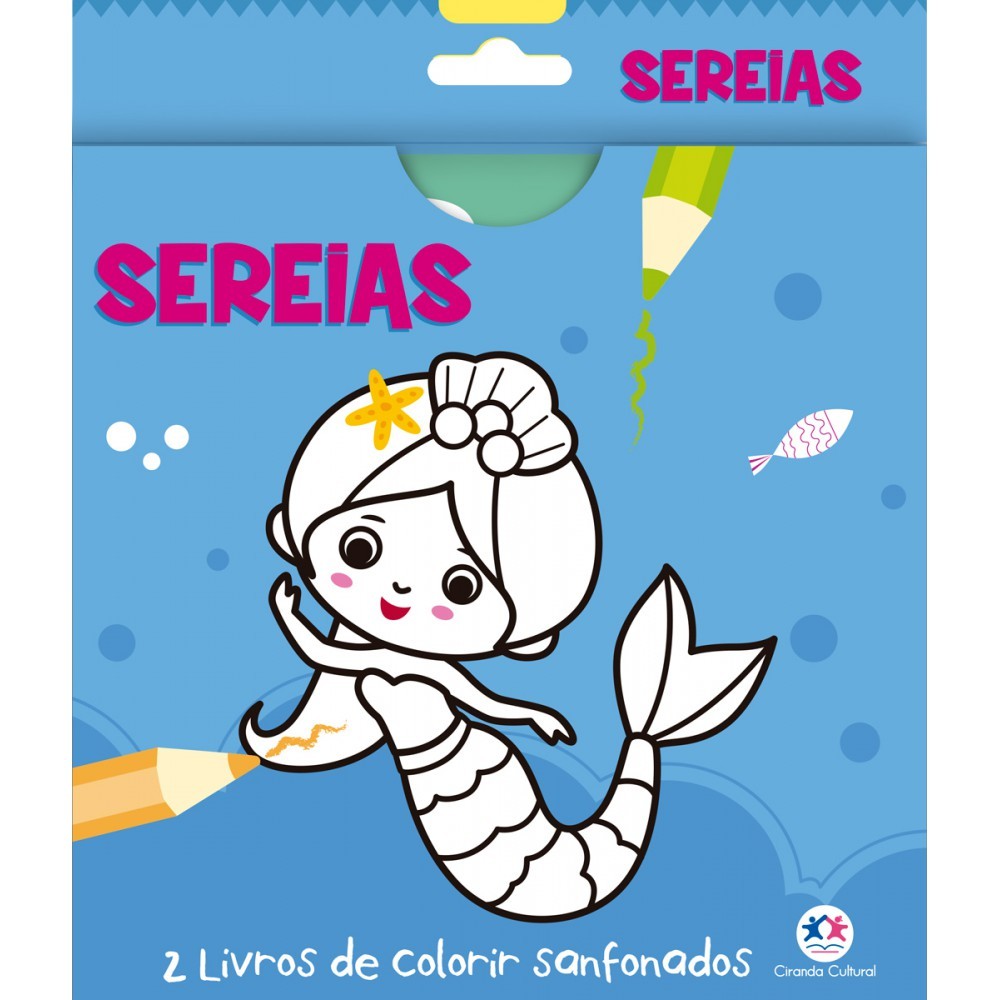 Livro Sereias - 2 livros de colorir sanfonados em Oferta na Shopee