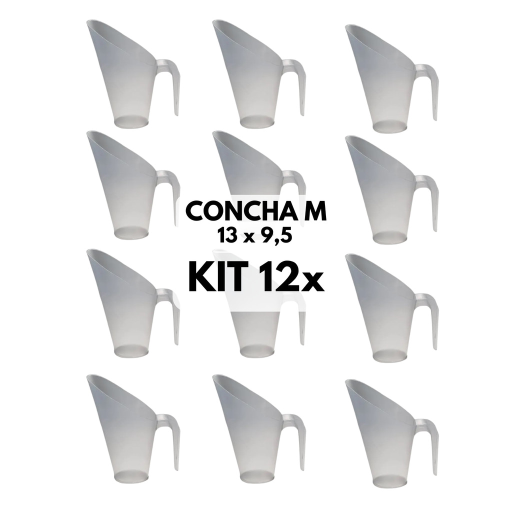 KIT 12 Concha Plástica Medidora – 300ml (M) - Cereais Grãos Temperos em Oferta na Shopee