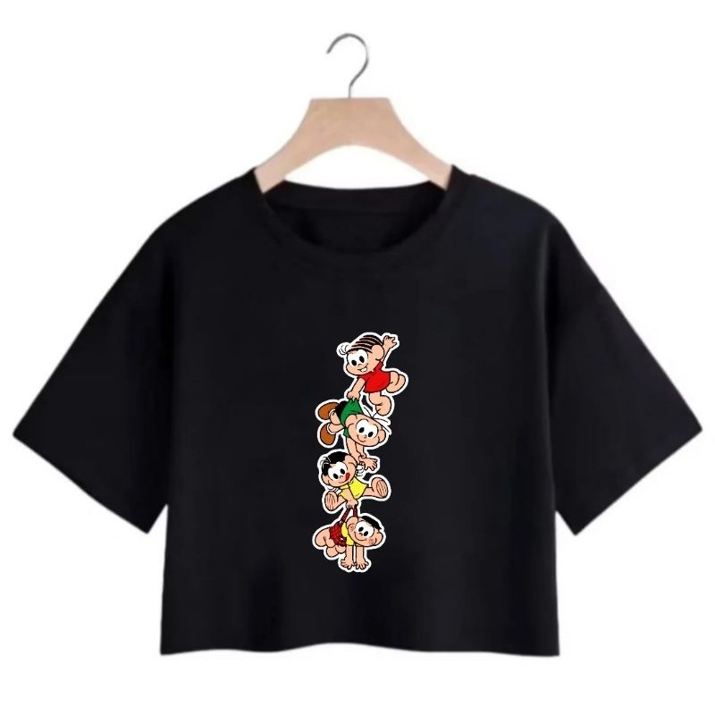 Cropped Feminino Turma da Mônica Algodão Estampa Exclusiva Blusinha Confortável