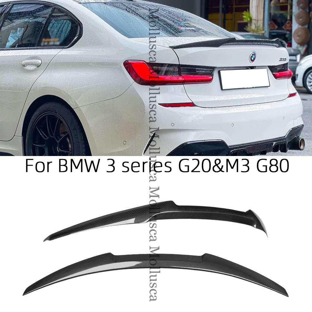 Para BMW Série 3 G20 G28 & M3 G80 M4 Estilo Fibra De Carbono Spoiler Traseiro Tronco Asa 2018-2024 FRP Favo De Mel Forjo