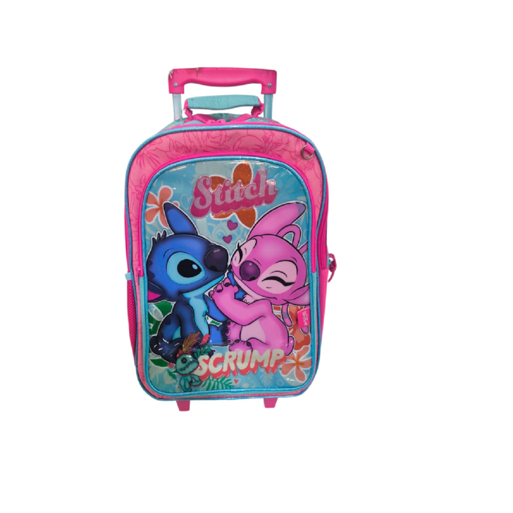 MOCHILA RODINHAS INFANTIL STITCH 34CM SHR-2609