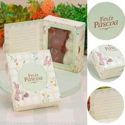 10 CARTÕES PARA BISCOITO COM VISOR FLORIR 5525 ( PASCOA JANGO 2026 )