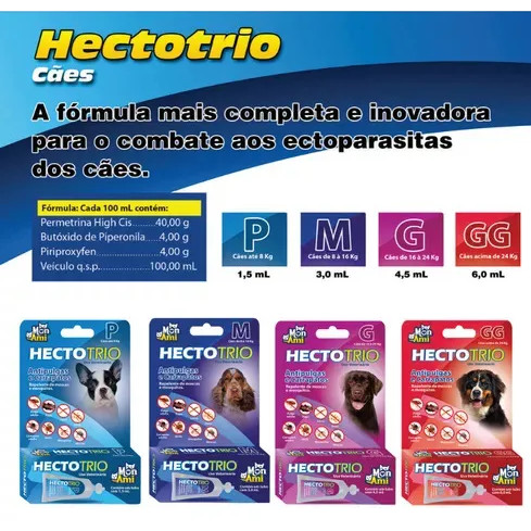 Hectotrio Antipulgas e Carrapatos Cães P 0Kg a 8Kg - Mon Ami — imagem 2 de 2