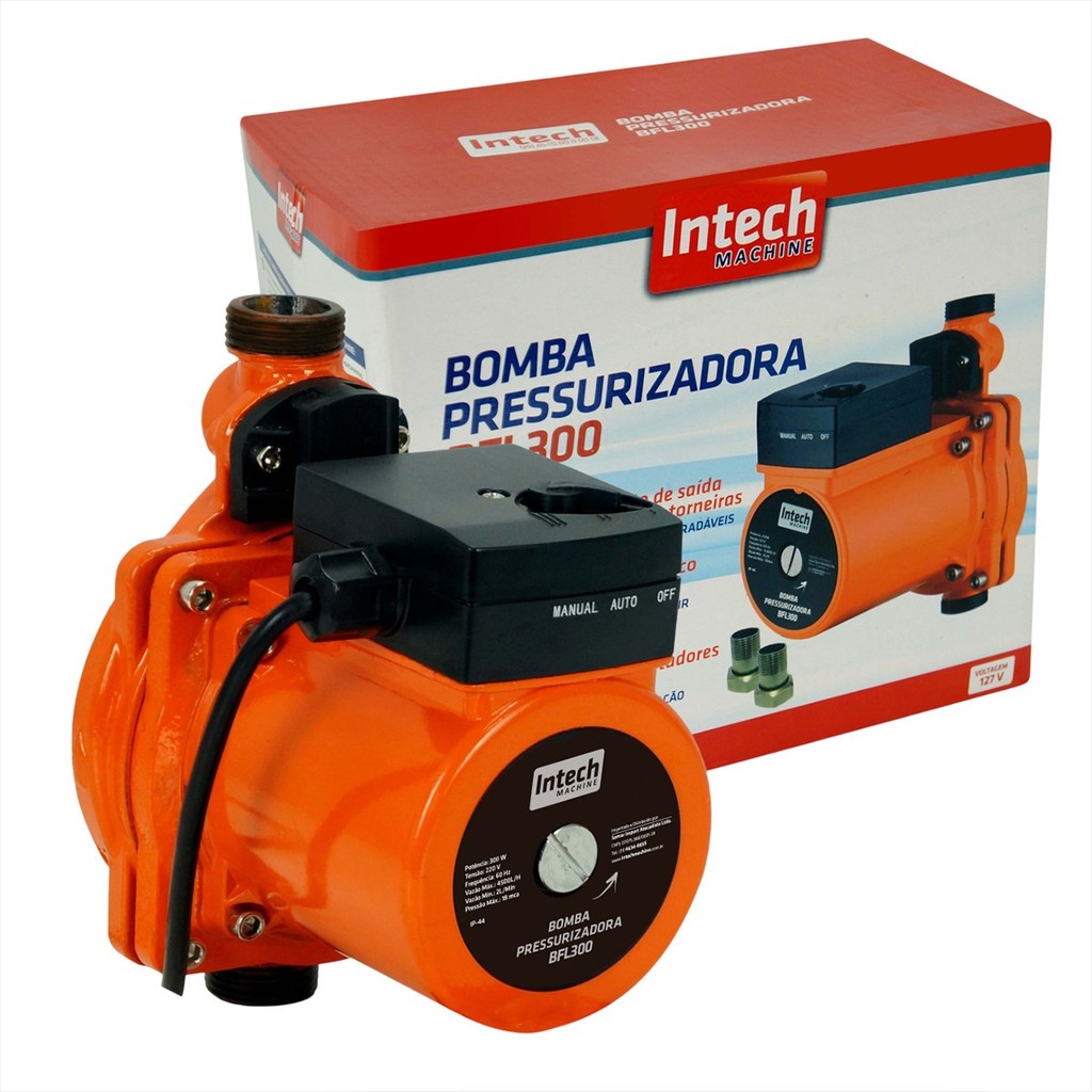 Bomba Pressurizadora 300W Pressurizador 4500L/H - BFL300 - Pressurizador Intech Machine