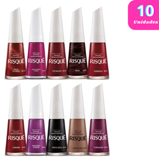 KIT COM 10 ESMALTE RISQUÉ - TONS ESCUROS Nº 54 em Oferta na Shopee