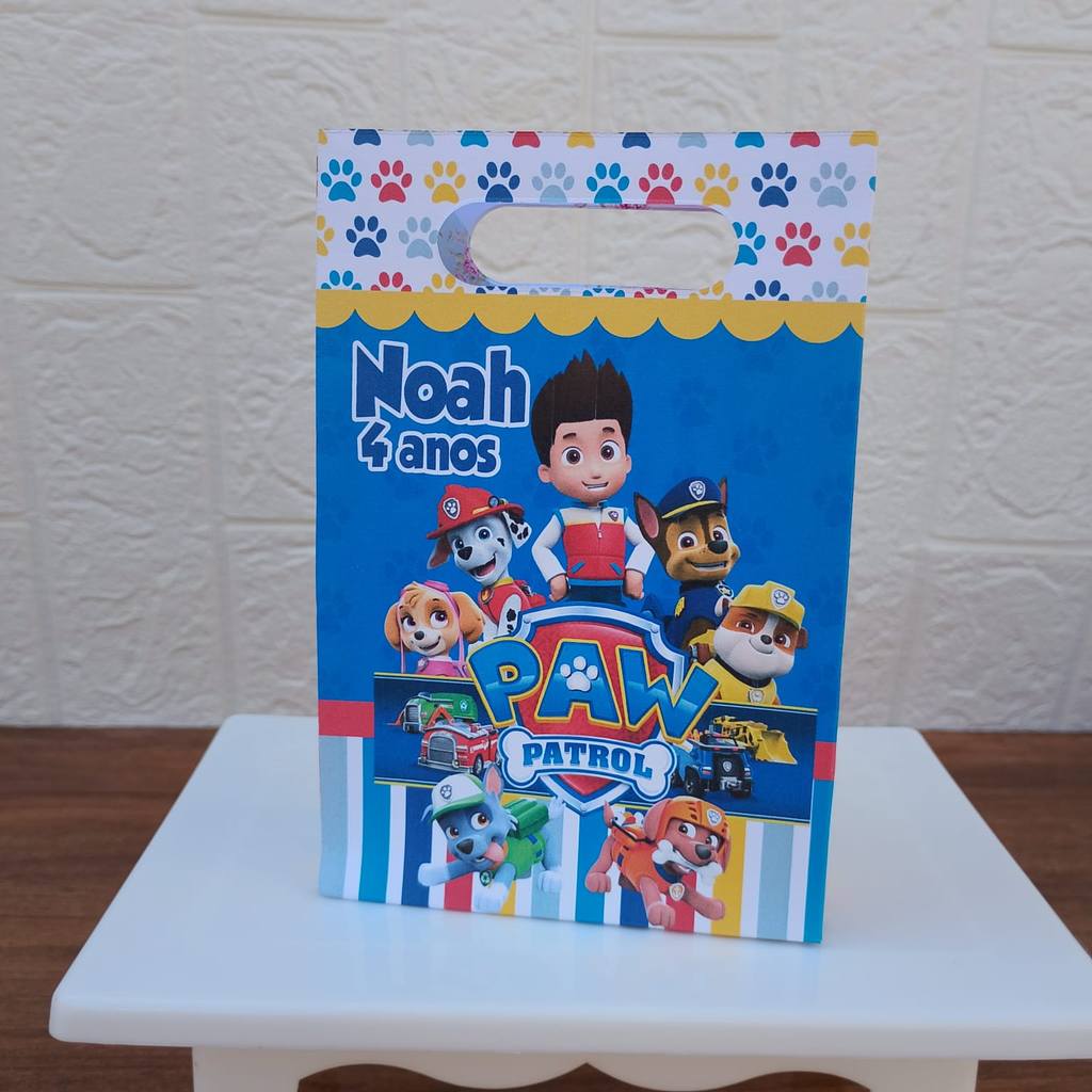PEGUE E MONTE FESTA ANIVERSARIO Lembrancinha Sacolinha PP Personalizada Boca de Palhaço PATRULHA CANINA
