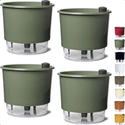 Kit 4 Vaso Autoirrigável Médio N3 16x14 Raiz Auto Irrigável Plantas Flores Temperos Anti Dengue