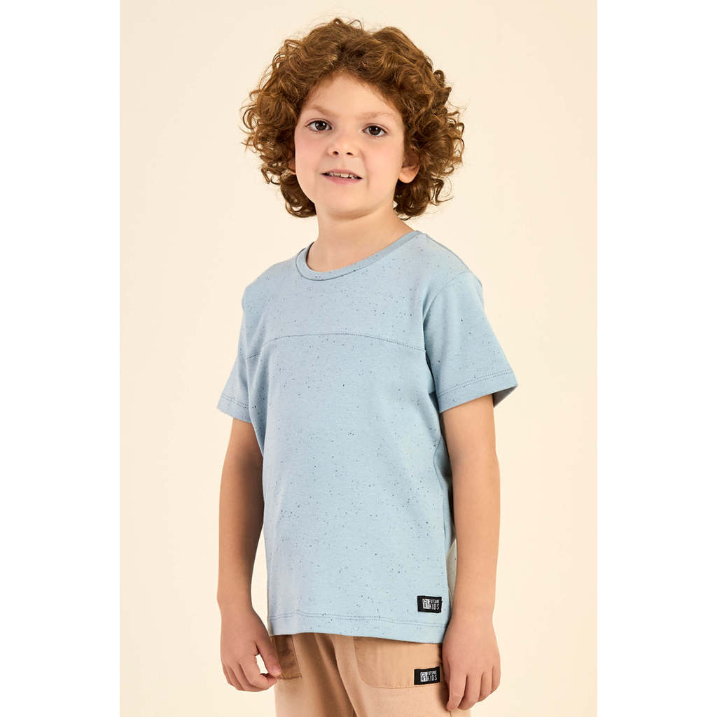 Camiseta Infantil Menino Recortes Colorittá Azul Claro