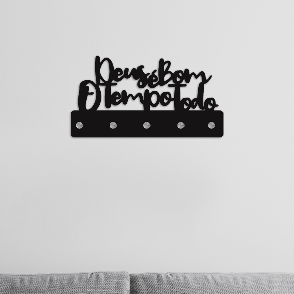 Porta Chaves Decorativo em MDF Preto 3mm - com dupla face
