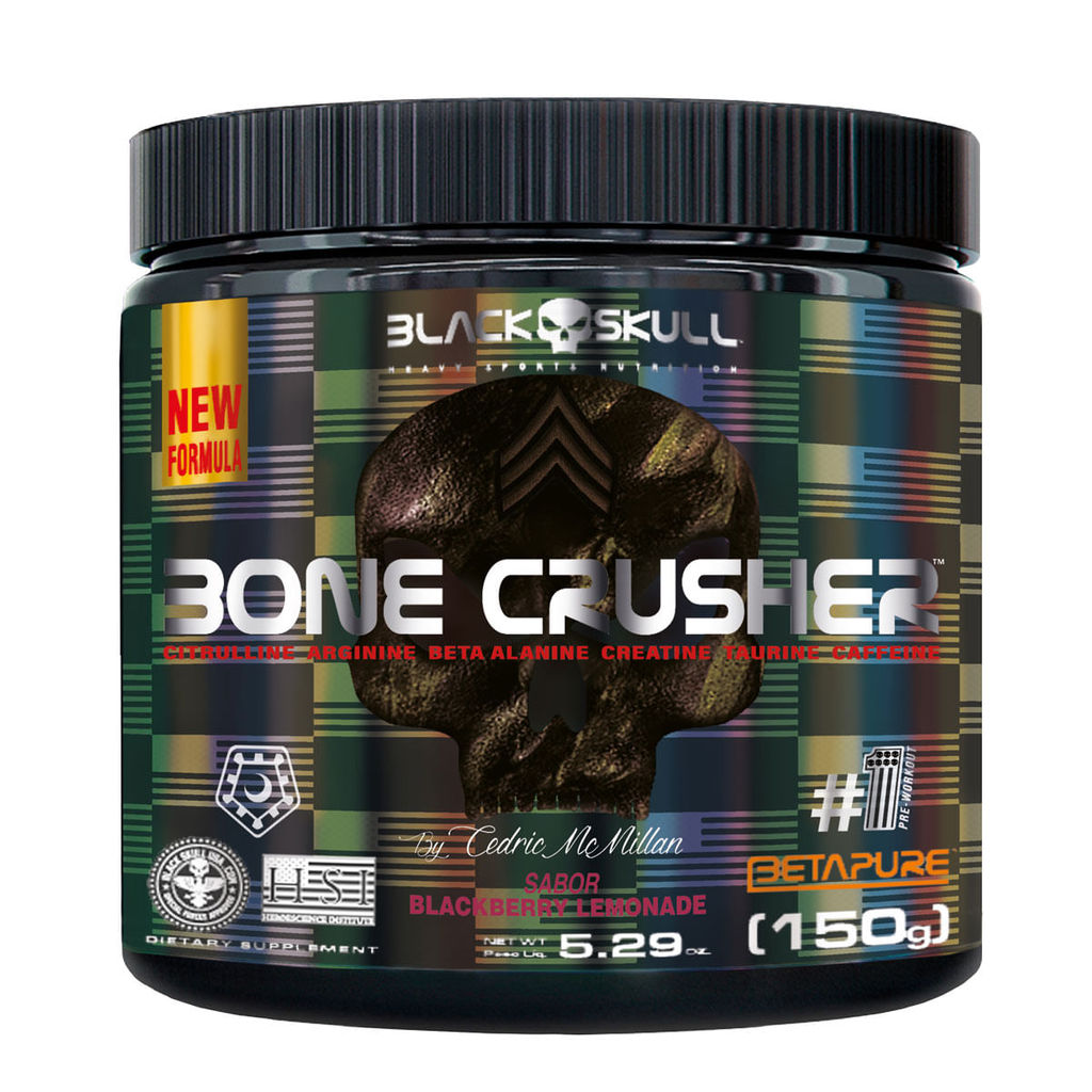 Pré-Treino Bone Crusher (Nova Fórmula) - 150g - Black Skull em Oferta na Shopee