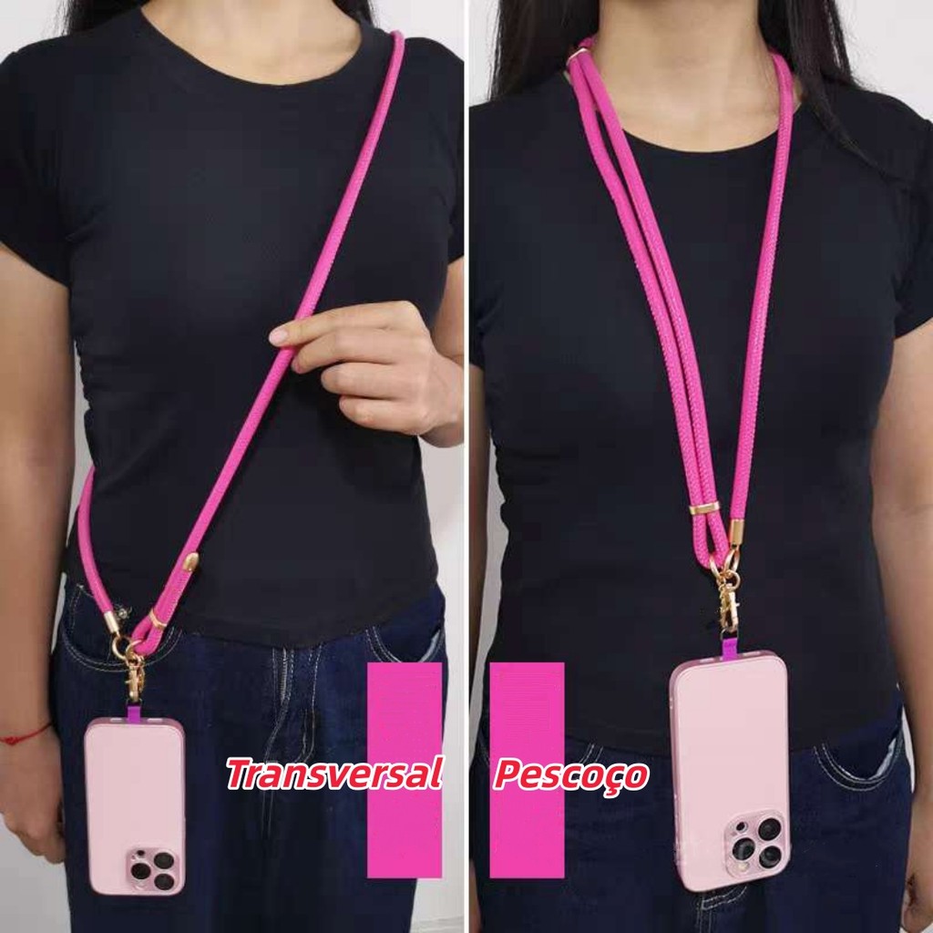 Cordão Luxo Antiderrapante Couro Ajustável Trava Duplo Funçao Como Transversal/Pescoço Envio Rápido