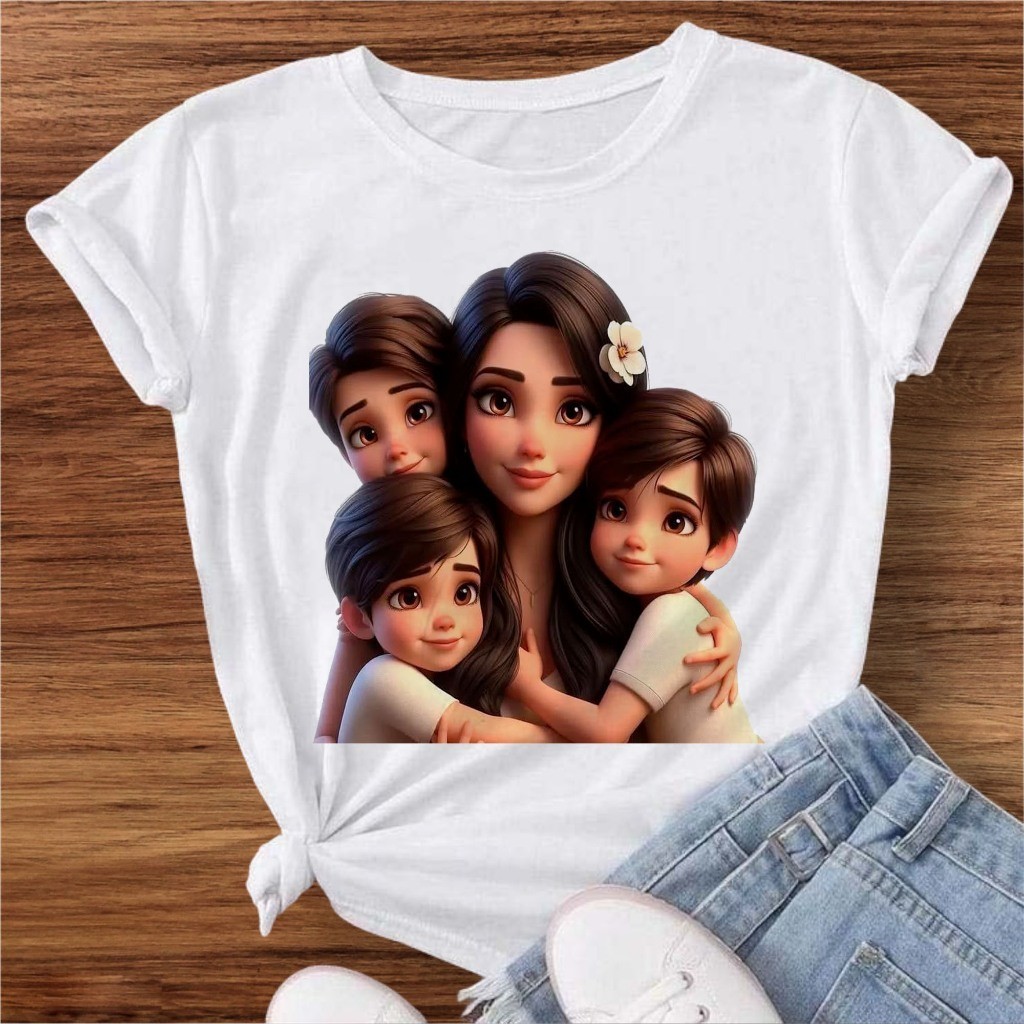 T-shirt Premium Unissex Linda Camiseta T-shirt Feminina Mãe e Filho Estampas Variadas Premium 100% Algodão Envio Imediat