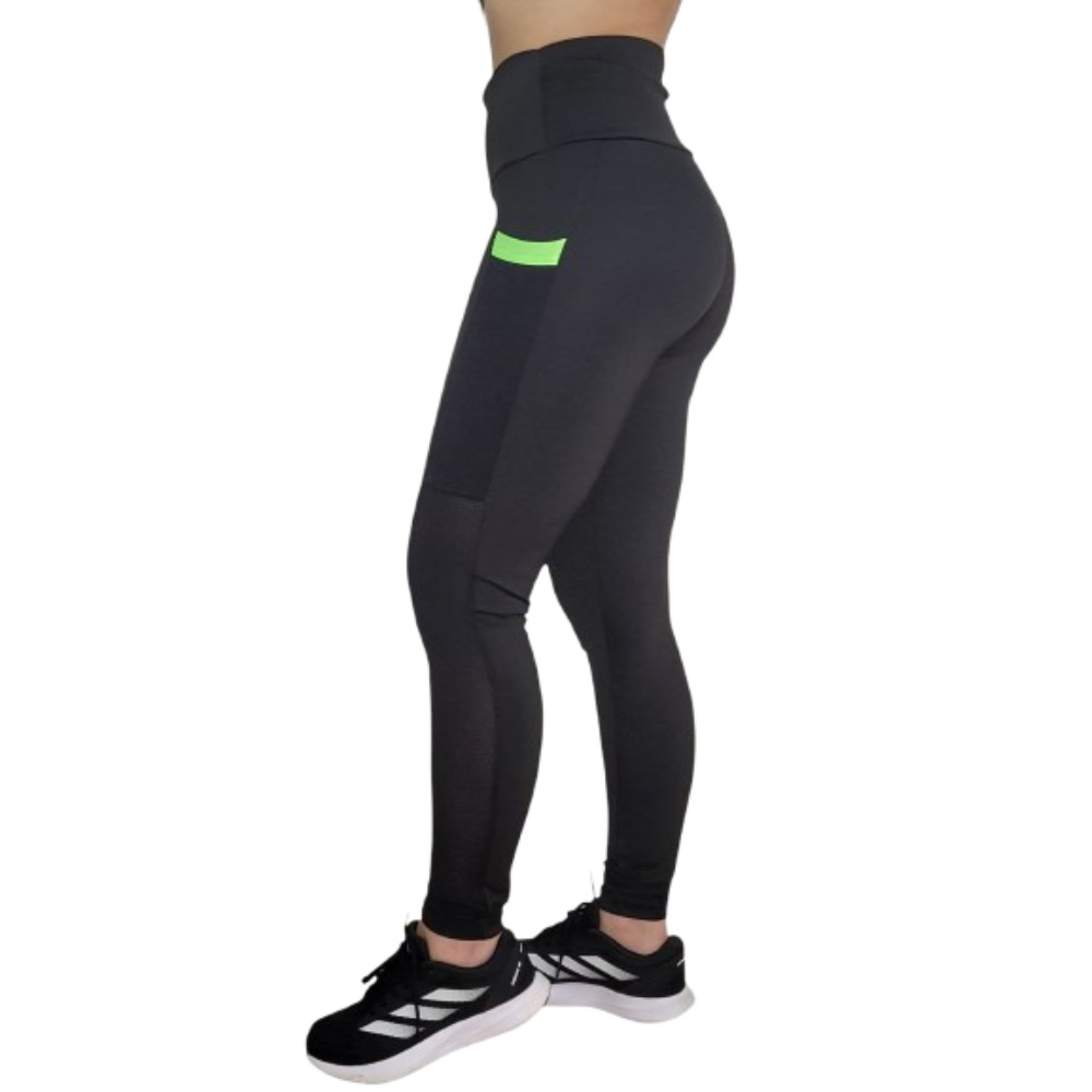 Calça Legging Feminina De Academia Com Bolso Lateral Cintura Alta Fitness Zero Transparência