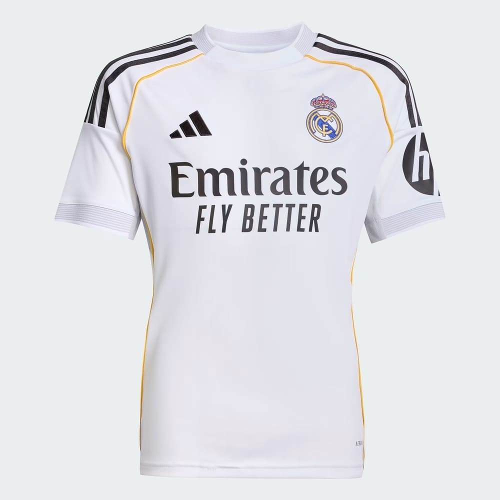 Camisa Real Madrid I Adidas 25/26 Infantil Branco