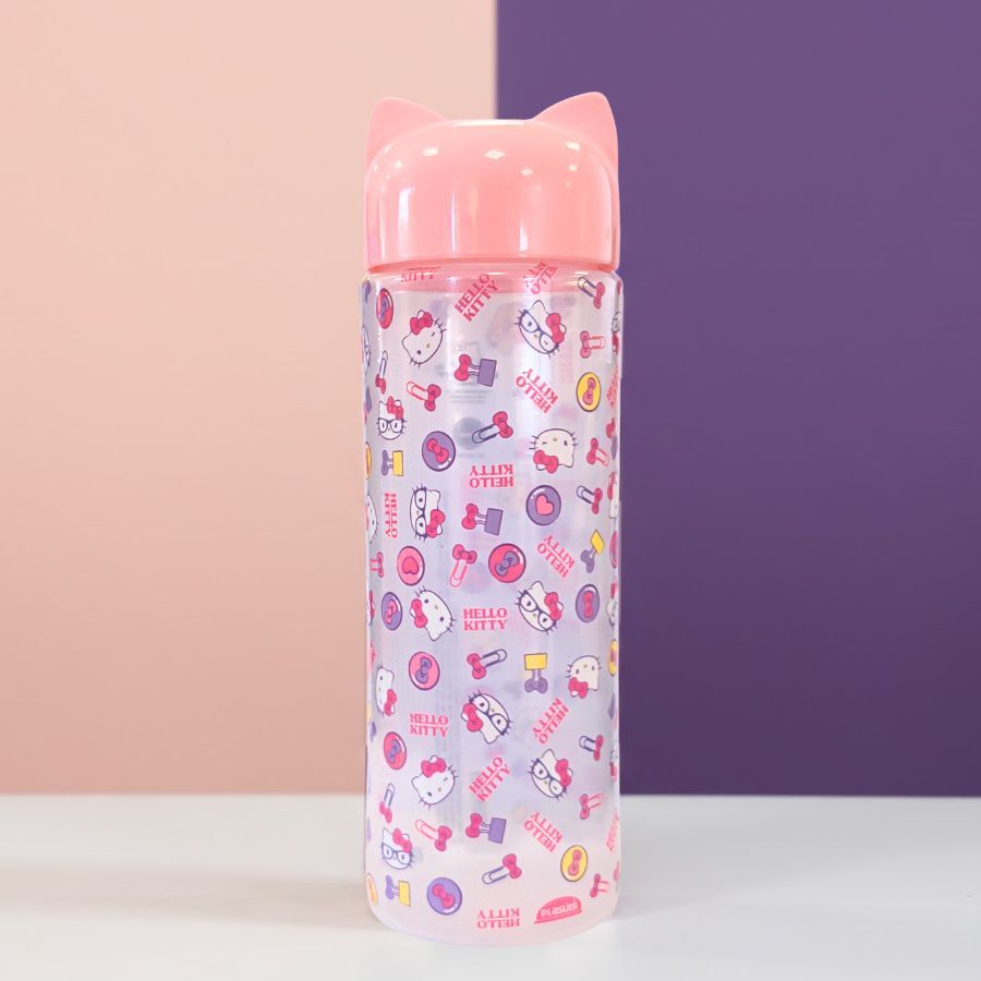 Garrafa de Plástico Lúdica - Hello Kitty - Rosa - 500ml - 1 unidade - Plasútil - Rizzo