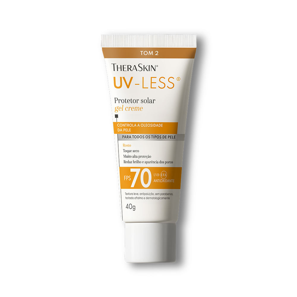Protetor Solar Theraskin UV Less FPS70 Gel Creme Tom 2 40g em Oferta na Shopee