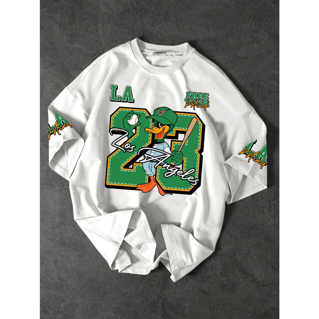 Camiseta Oversized Masculina Streetwear com Estampa Treino Academia Camiseta Larga Esportiva pato confortavel, casual.