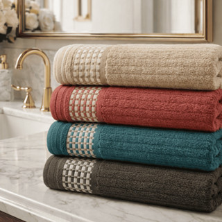 Toalha de Banho Banhão 100% Algodão Canelada Gigante De Alta Absorção - KIT C/ 4 UN em Oferta na Shopee