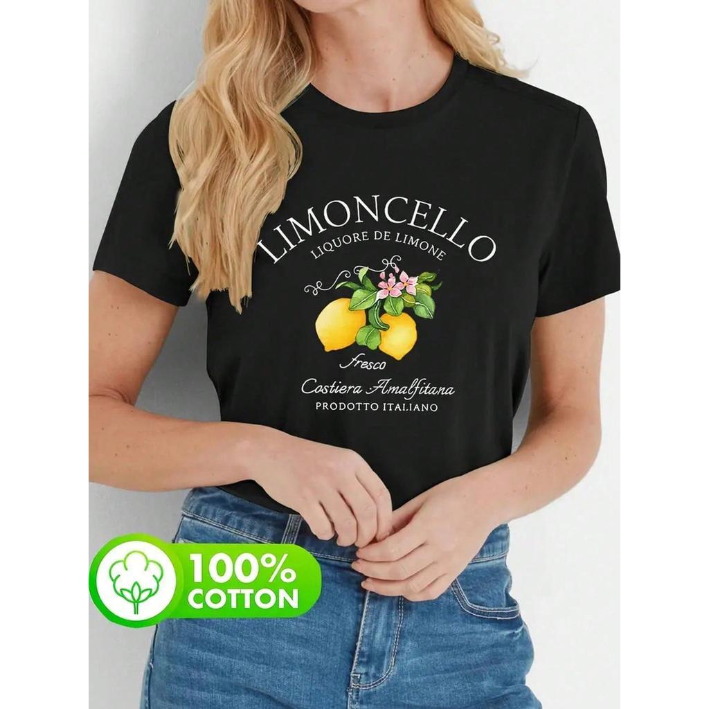 Camiseta Algodão Feminina Básica Premium Limoncello Presente Casual Moda Primavera Verão Confortável