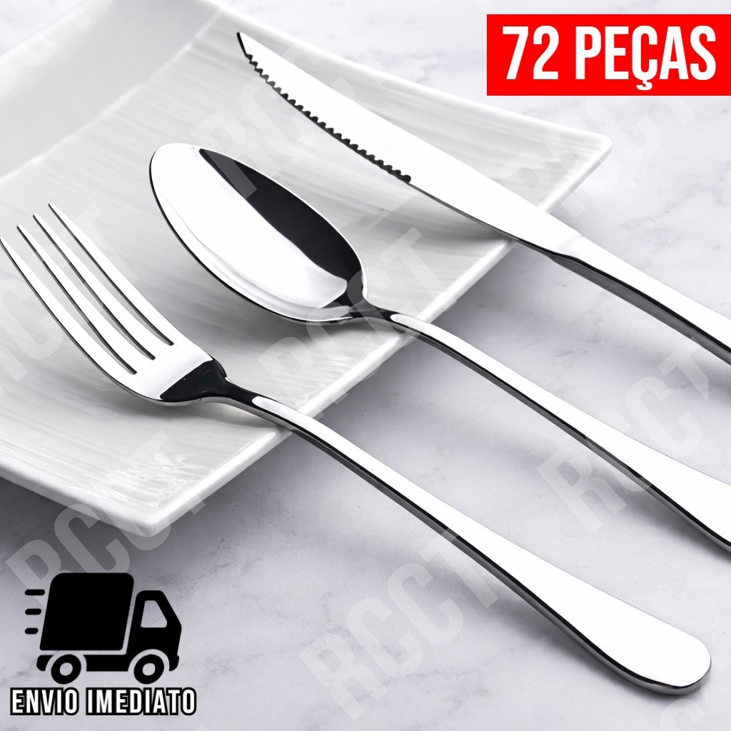 Jogo de Talheres Premium Aço Inoxidável Faca Ponta Garfo e Colher Mesa Posta Luxo em Oferta na Shopee