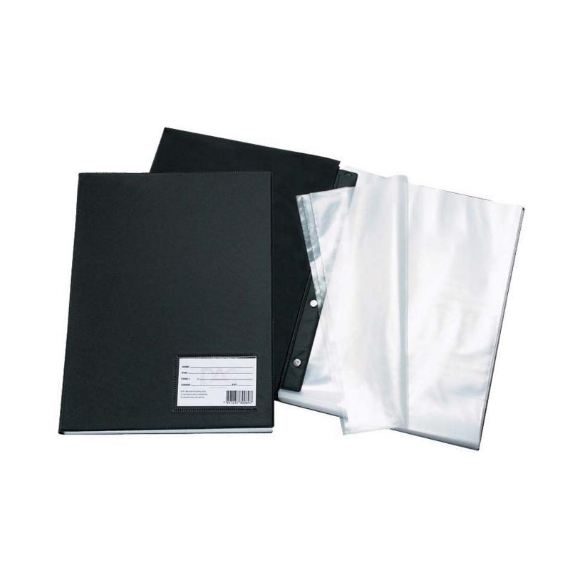 Pasta catálogo com visor 1028  Preto 10 envelopes plásticos Dac