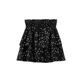 Saia Juvenil Menina Floral Com Babado Beats Preto em Oferta na Shopee