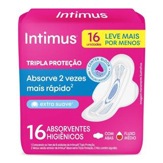 Intimus Absorvente Tripla Proteção Extra Suave Com Abas De 16 Unidades em Oferta na Shopee