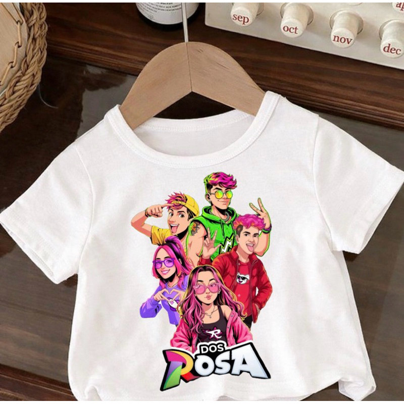 Camiseta Infantil Dos Rosas Personagens Emilly Vick Leozin  Robson Camisa 100% Algodão Confortável