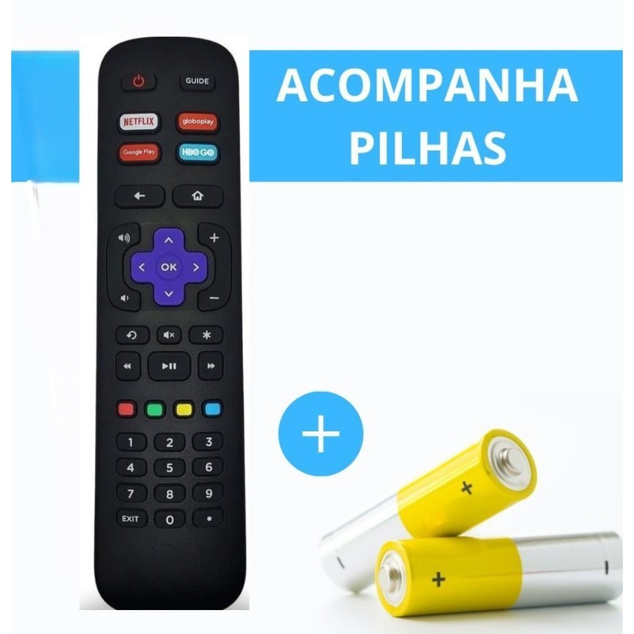 Controle Remoto Smart Compatível C/ Philco Roku Modelo FBG-9125/LE 7245