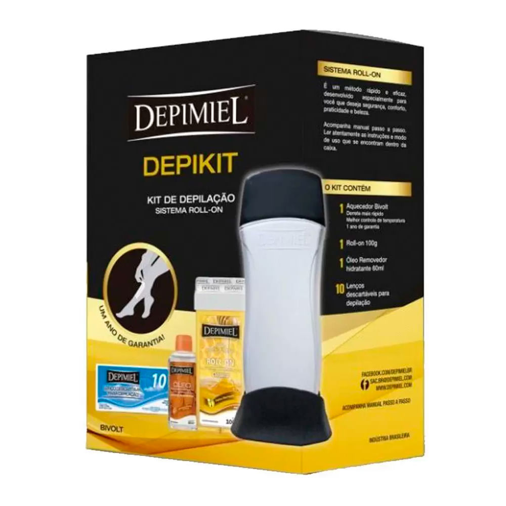 Kit de Depilação Depimel Depkit Sistema Roll-On Aquecedor de Cera Bivolt em Oferta na Shopee