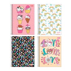 Caderno espiral capa dura universitário 1x1 80 folhas Spice Feminino Tilibra