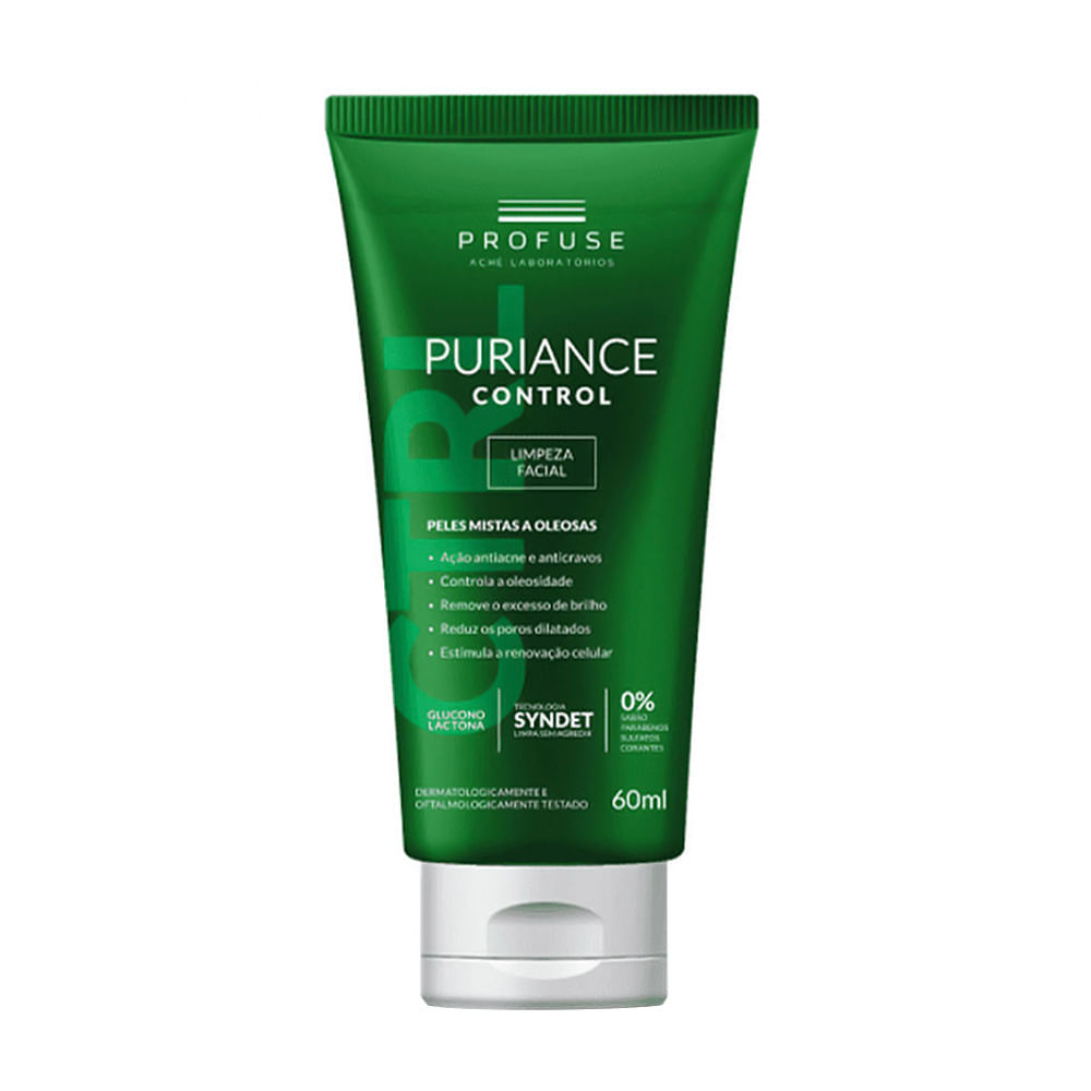 Puriance Control Sabonete Líquido Profuse Limpeza Facial 60ml em Oferta na Shopee