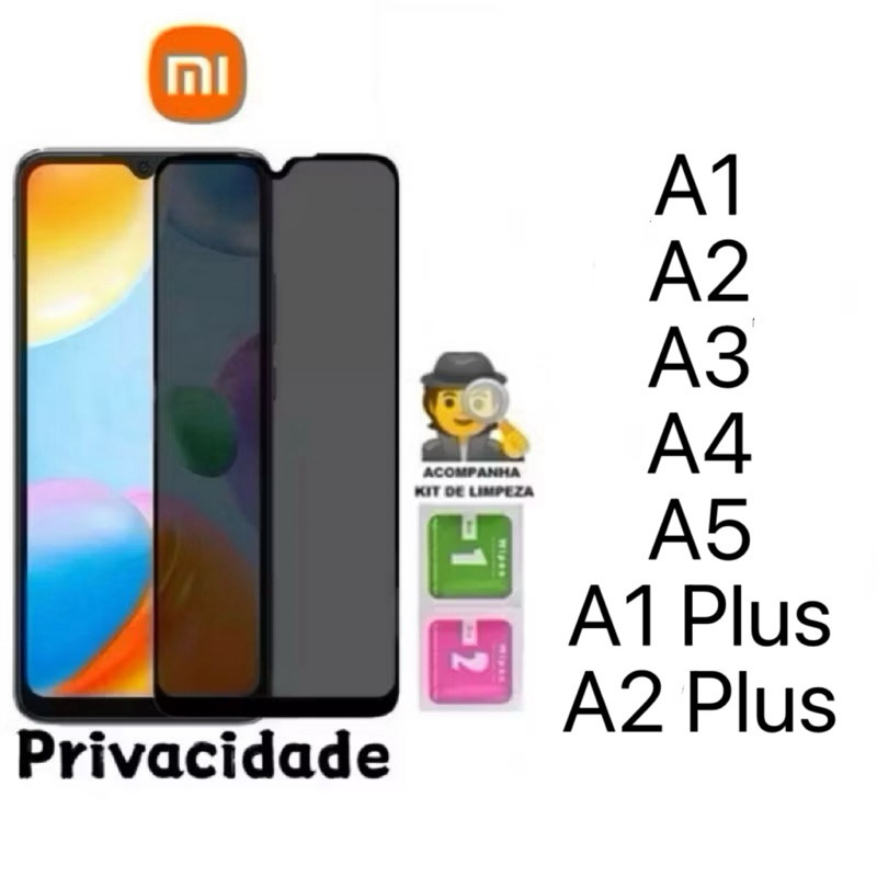 Película de vidro 3D Privacidade Anti Spy Para Xiaomi Redmi A5 A4 A1 A1 Plus A2 A2 Plus A3