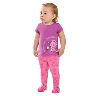 Conjunto Bebê Menina Dinossauro Elian Rosa em Oferta na Shopee