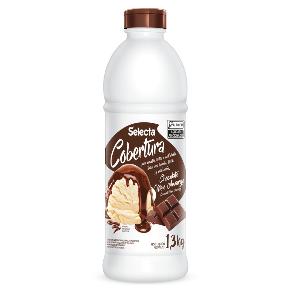 Cobertura para Sorvete Selecta Chocolate Meio Amargo 1,3kg- Duas Rodas