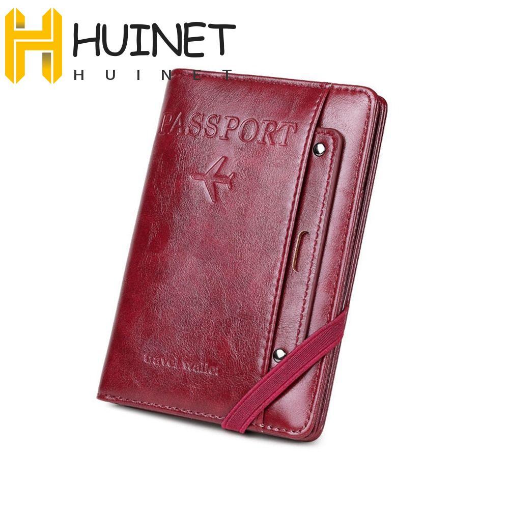 Imagem HUINET Bolsa Para Passaporte PU , Porta-Cartões , Carteira De Viagem Bilhetes RFID , Capa Cartão Antifurto , Clipe