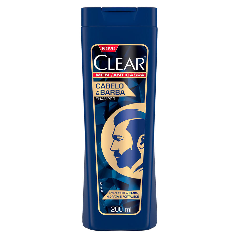 Shampoo Clear Men Anti Caspa Cabelo e Barba 200ml em Oferta na Shopee