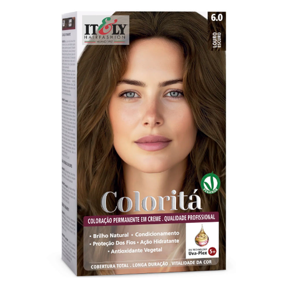 Coloração Itely Coloritá em Creme Cor Louro Escuro 6.0 em Oferta na Shopee