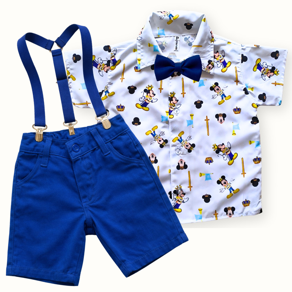 Conjunto Mickey Realeza Infantil Festa, Aniversário e Mesversário Roupa Temática Menino em Oferta na Shopee